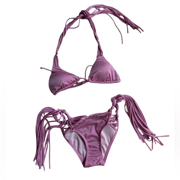 NEW Victoria’s Secret Archival 2015 Satin Macrame Tassel 2pcs Bikini - Picture 2 of 6